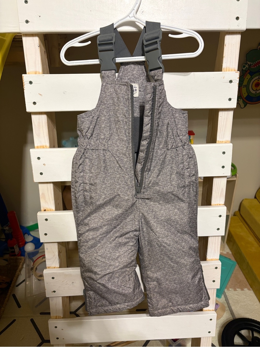 GAP Gray Kids Snow Bib Overalls with Adjustable Straps